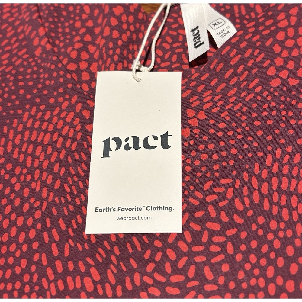 New Pact Dakota Dress 3/4 Sleeve Fit & Flare Midi‎ Organic Cotton XL Pockets - Picture 2 of 7
